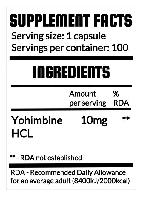Yohimbine HCL 10mg 100 capsules QRP Nutrition | SARMS IRELAND