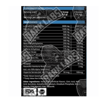 Crack Reloaded Pre Workout Dark Labs Supplement Facts | Sarms