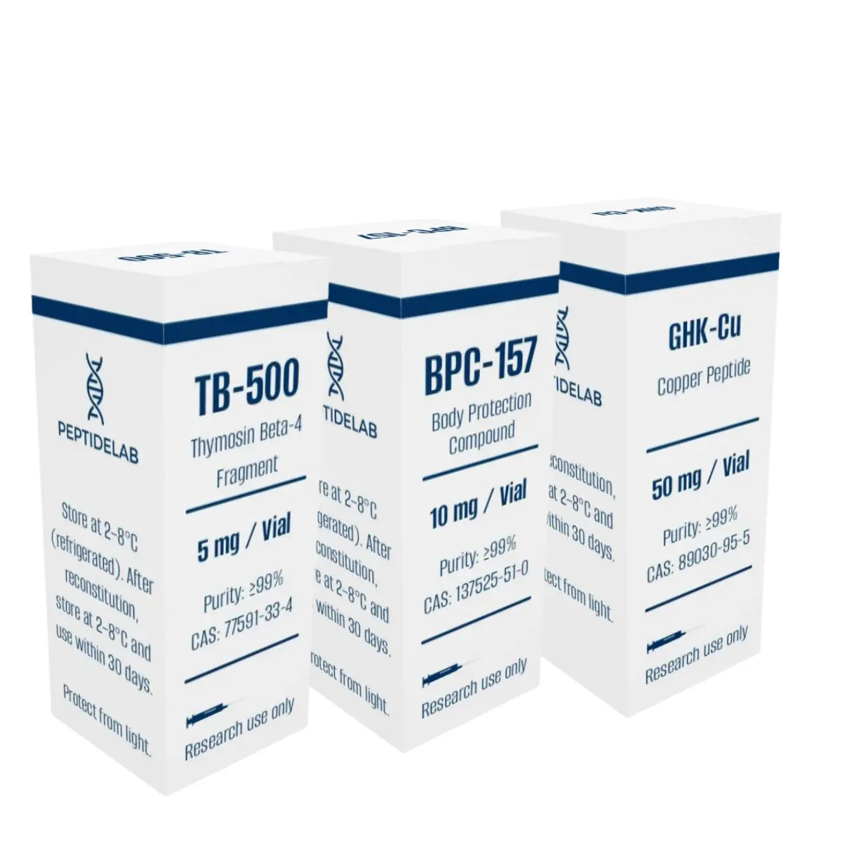 BPC-157 - TB-500 - GHK-Cu Glow Stack. Advanced Regenerative &amp; Recovery Peptide Combination 