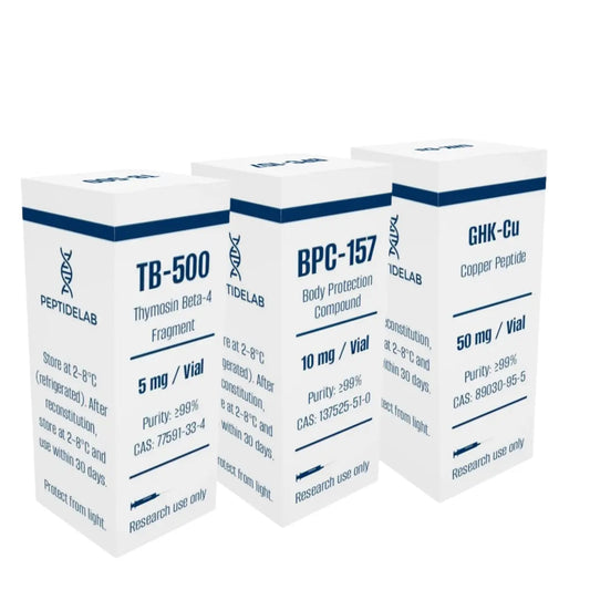 BPC-157 - TB-500 - GHK-Cu Glow Stack. Advanced Regenerative &amp; Recovery Peptide Combination 