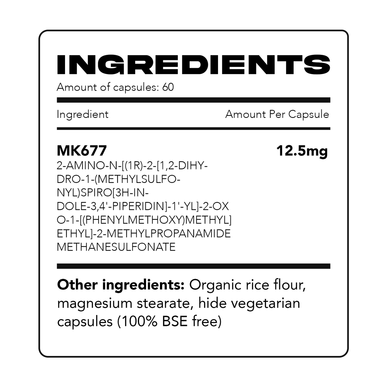 War Torn MK677 Ibutamoren ingredients