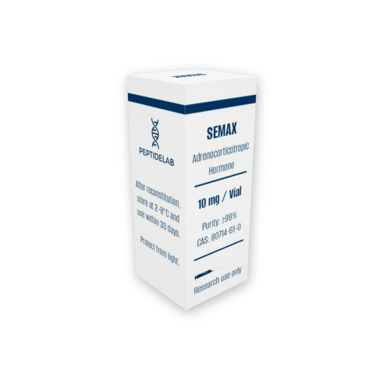 Semax 10mg peptide vial – white research-grade lyophilized powder