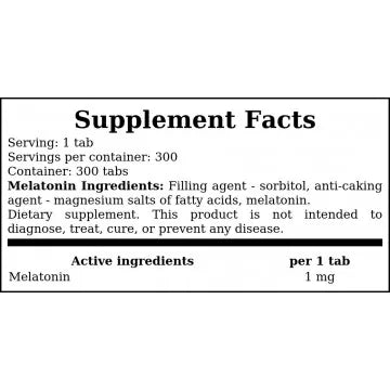 Melatonin 1mg 300 tablets info Sleep Aid MP Nutrition | Sarms Ireland UK

