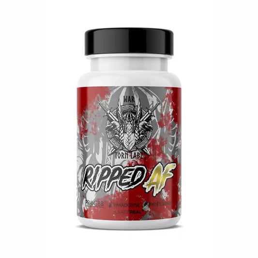 Supplement bottle labeled 'Ripped AF' Sarms